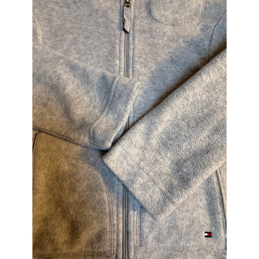 Tommy Hilfiger Light Gray Full Zip Fleece Jacket Women's Medium - Picture 4 of 11